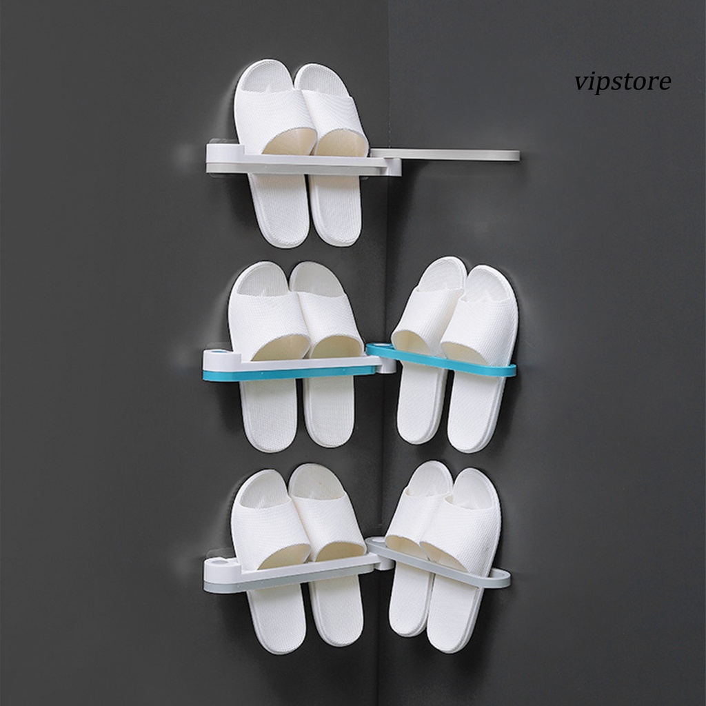 【VIP】  Slipper Rack Foldable Adhesive Plastic Wall Hanging Shoes Rack for Bathroom