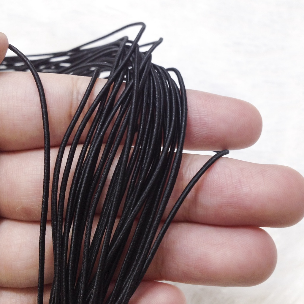 Dây thun tròn size 1mm xỏ vòng phụ liệu may áo quần trắng đen làm đồ thủ công handmade
