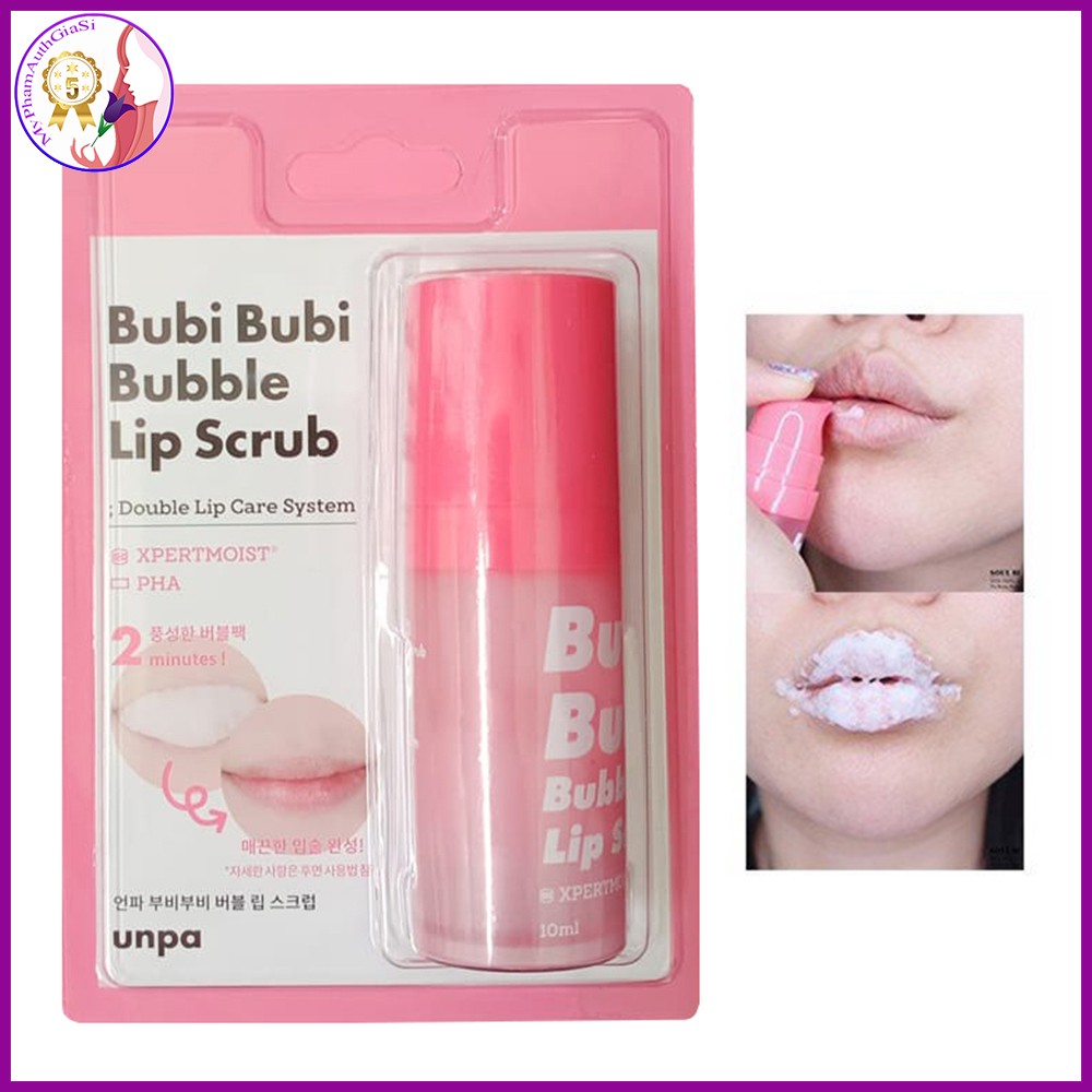 Tẩy tế bào chết môi unpa bubi bubi lip dạng sủi bọt korea