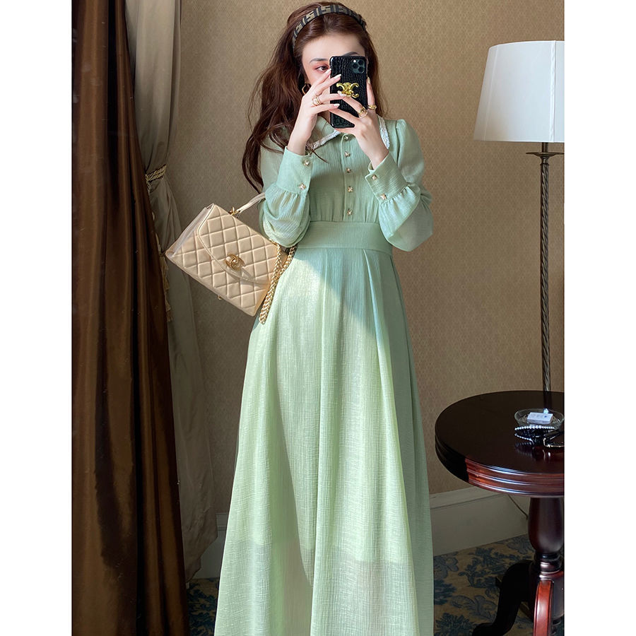 Đầm maxi dài tay phối nơ buộc thời trang thanh lịch nữ tính | BigBuy360 - bigbuy360.vn