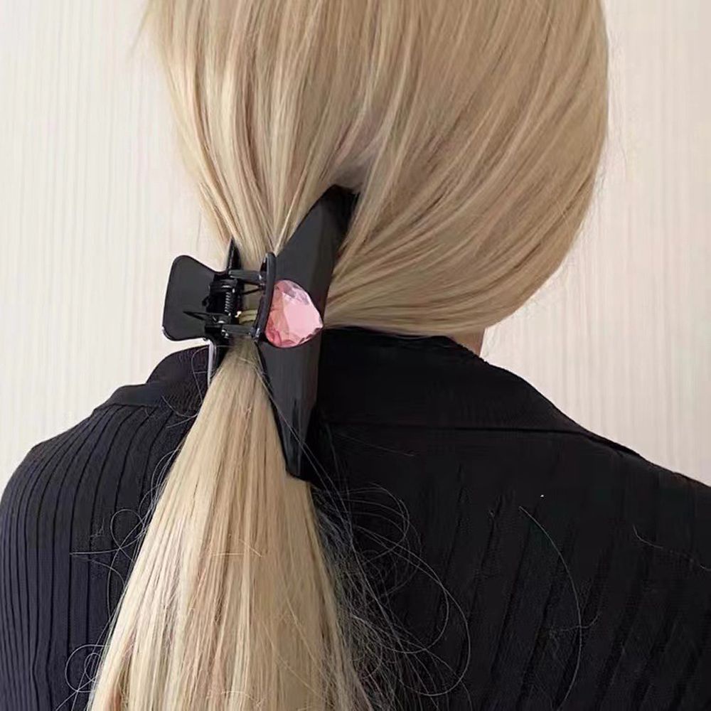 RALPH Kẹp tóc móng vuốt hình trái tim phong cách Hàn Quốc màu trơn dễ phối đồ thiết kế hình học cá mập thời trang cho nữ