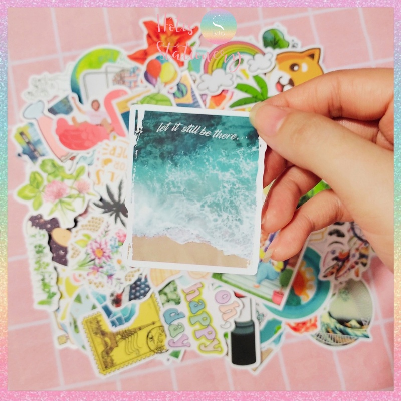 [HOTIS] Set 10 hình dán STICKER dán mũ bảo hiểm, vali, tủ lạnh, bàn học, 5-7cm/ cái