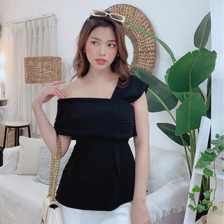 Áo lệch vai kiểu dáng thanh lịch, chất liệu tuyết mưa nhiều màu siêu xinh
