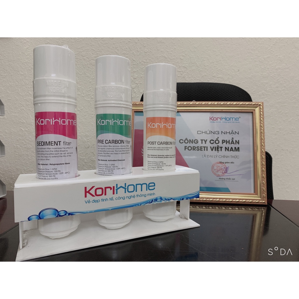 [Có HĐ VAT] Combo 3 lõi lọc Korihome 1 sediment 1 Pre carbon 1 Post carbon