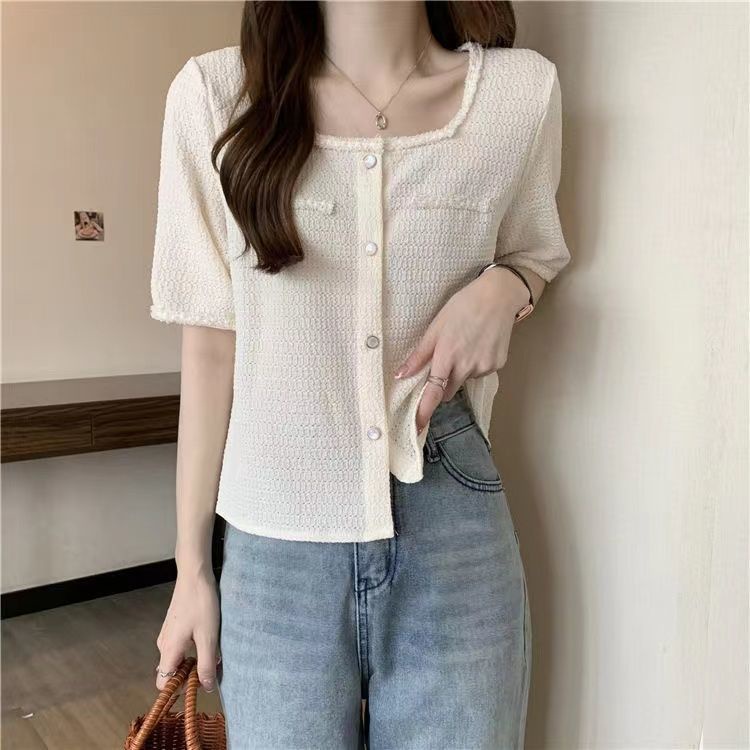 AMOI Áo Sơ Mi Tay Ngắn Họa Tiết Sọc Caro Thời Trang Phong Cách Phương Tây Cho Nữ 2022