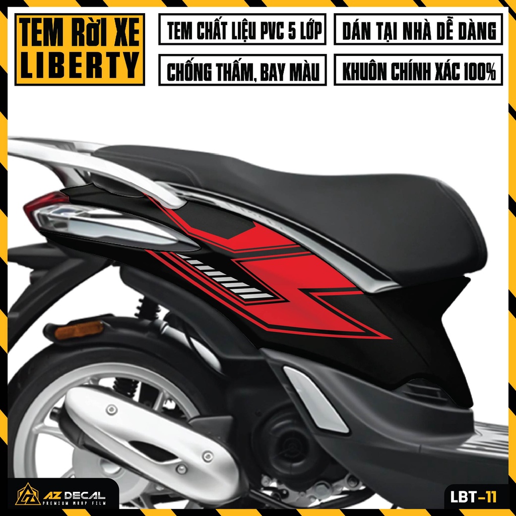 Tem Liberty Mẫu Thiết Kế Thể Thao | LBT-11 | Decal Dán Xe Máy Liberty Dễ Sử Dụng Chống Nước Bám Tốt