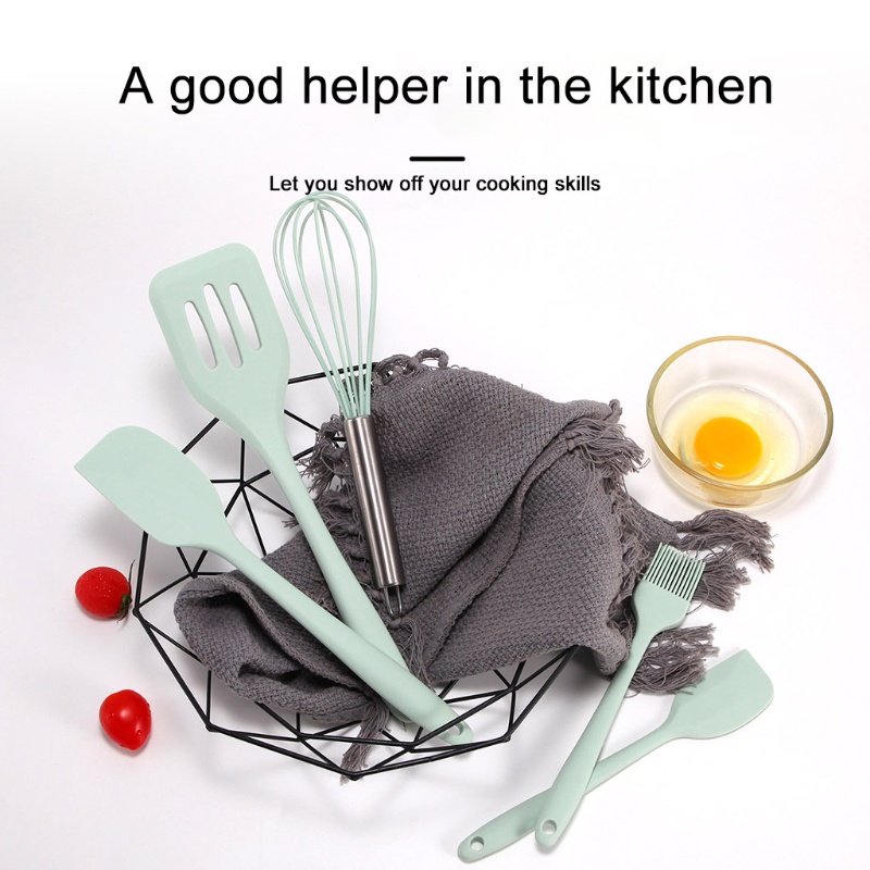 Bộ dụng cụ nấu ăn silicon 5 chi tiết chịu nhiệt chống dính cao cấp