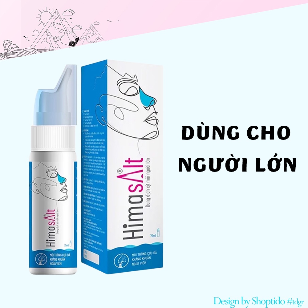 Xịt mũi muối hồng Himasalt KENTEK PHARMA cho trẻ em và người lớn 75ml NPP Shoptido