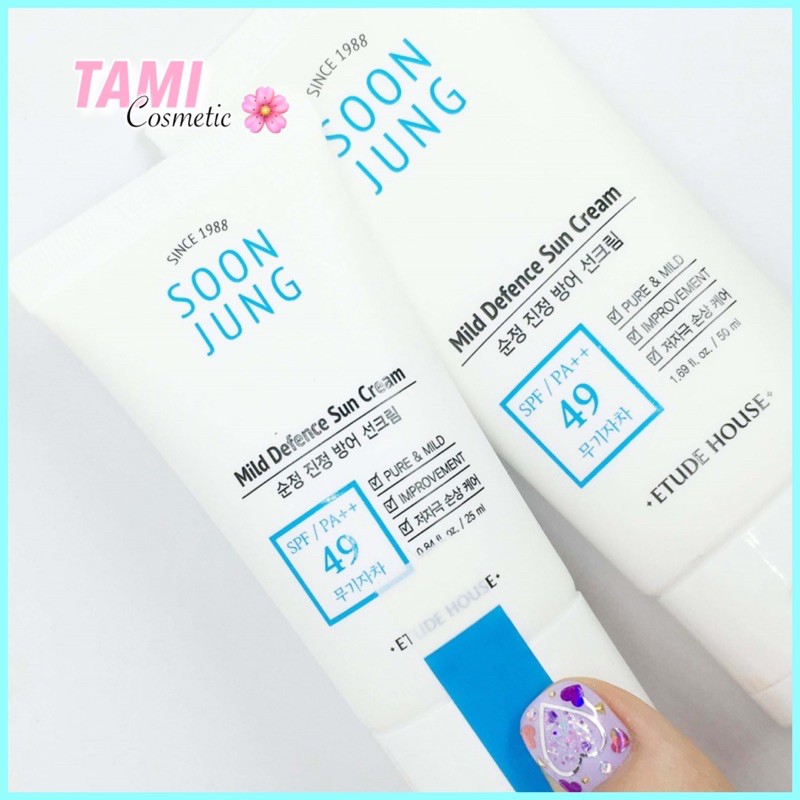 ( CÓ BILL ) KEM CHỐNG NẮNG ETUDE HOUSE SOON JUNG MILD DEFENCE SUN CREA