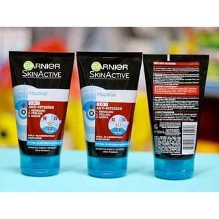 Hàng Đức Sữa rửa mặt Garnier Hautklar 3in1 chống và chống mụn đầu đen thế hệ mới