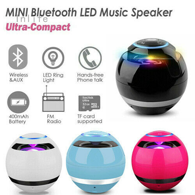 Loa Bluetooth Không Dây Âm Thanh Siêu Trầm Có Đèn Led Hỗ Trợ Usb / Tf / Fm Radio