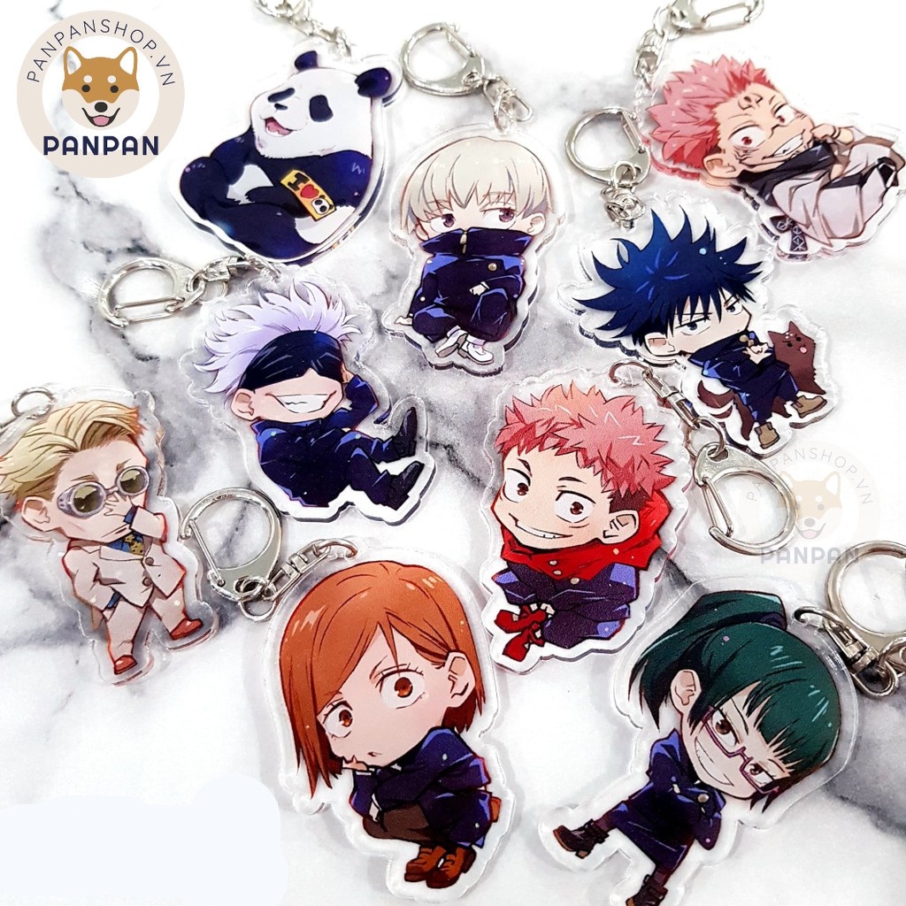 Móc khóa mica Anime Jujutsu Kaisen 9 nhân vật (6cm)