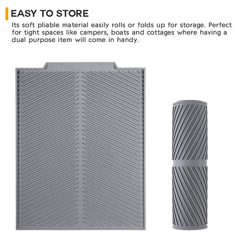 1 Thảm Silicone Phơi Khô Chén Dĩa Ráo Nước Hình Chữ Nhật Chống Trượt Cách Nhiệt