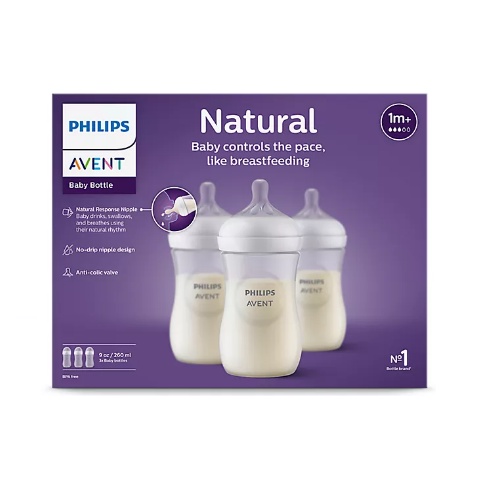 Bộ 3 bình sữa Avent Natural nhựa PP  mẫu 3.0 260ml, tách lẻ