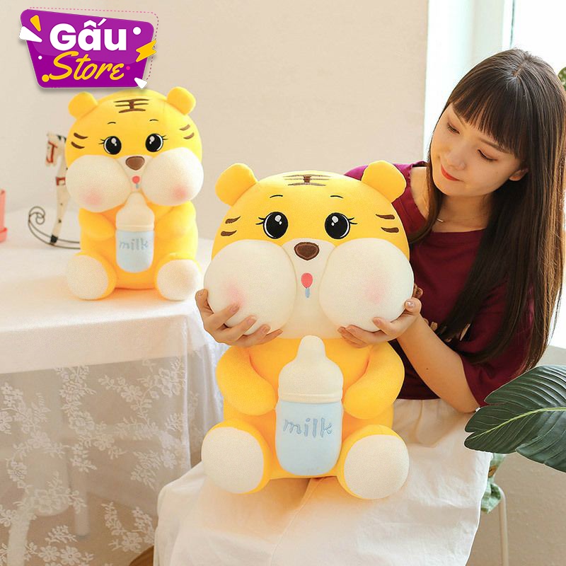 Gấu Bông Hổ Ôm Bình Sữa Hàng Việt Nam cao cấp siêu mềm mịn