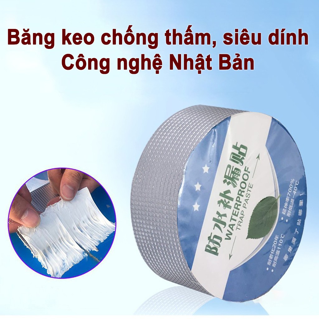 Băng Keo Chống Thấm Rộng 5cm/10cm, Miếng Dán Siêu Dính, Keo Chống Dột, Siêu Chịu Nhiệt