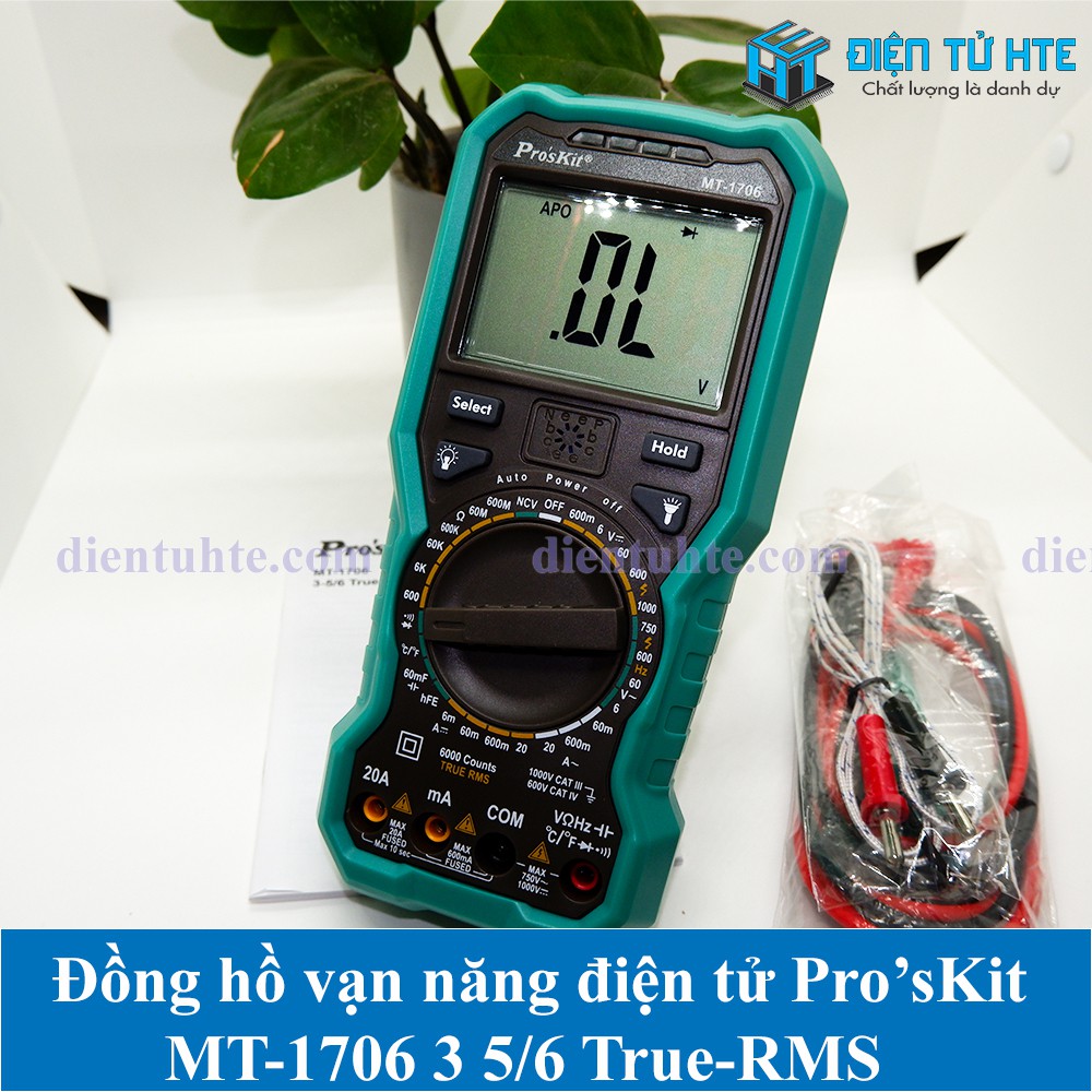 Đồng hồ vạn năng số điện tử Pro'sKit MT-1706 3-5/6 True RMS full chức năng [HTE Quy Nhơn CN2]