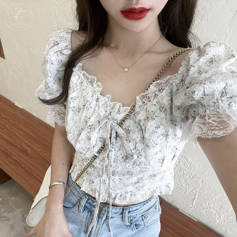 Áo Kiểu Thời Trang Tay Phồng Họa Tiết Bông Hoa Thanh Lịch 2021 | BigBuy360 - bigbuy360.vn