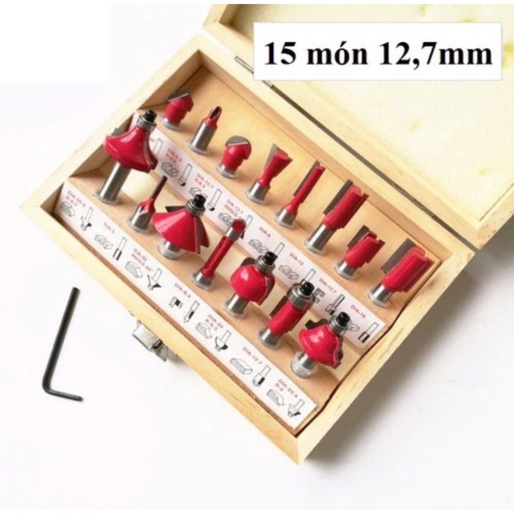 Mũi phay gỗ 12.7mm, Bộ mũi soi gỗ
