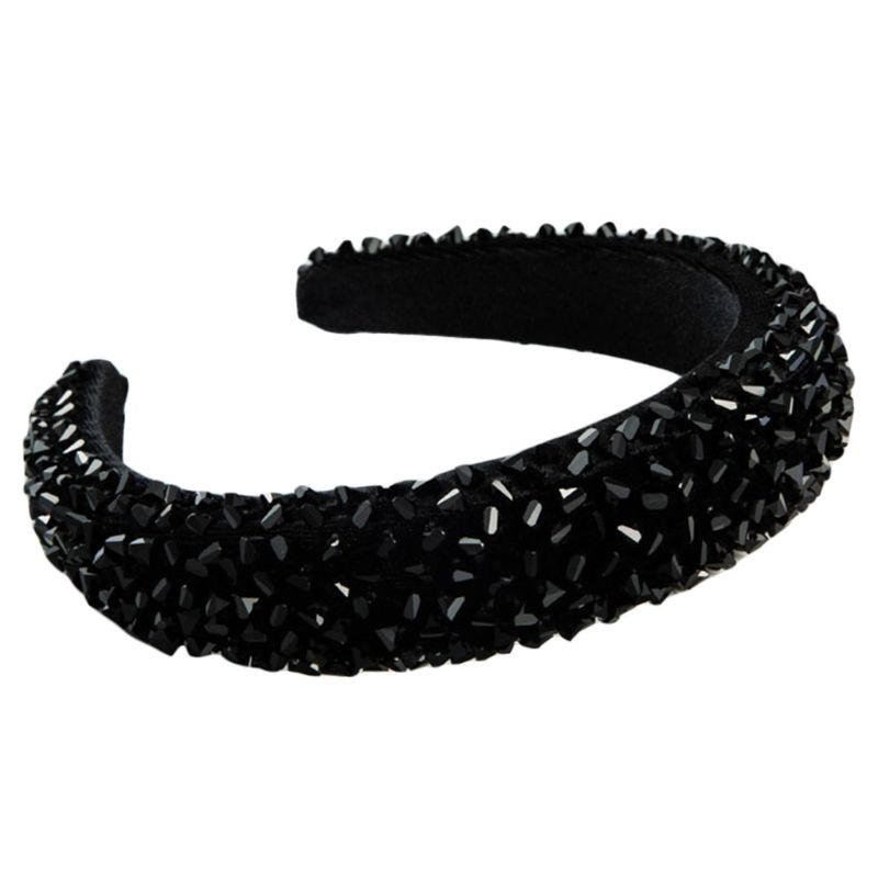 Băng Đô Nhung Đính Hạt Thủy Tinh Lấp Lánh Phong Cách Baroque