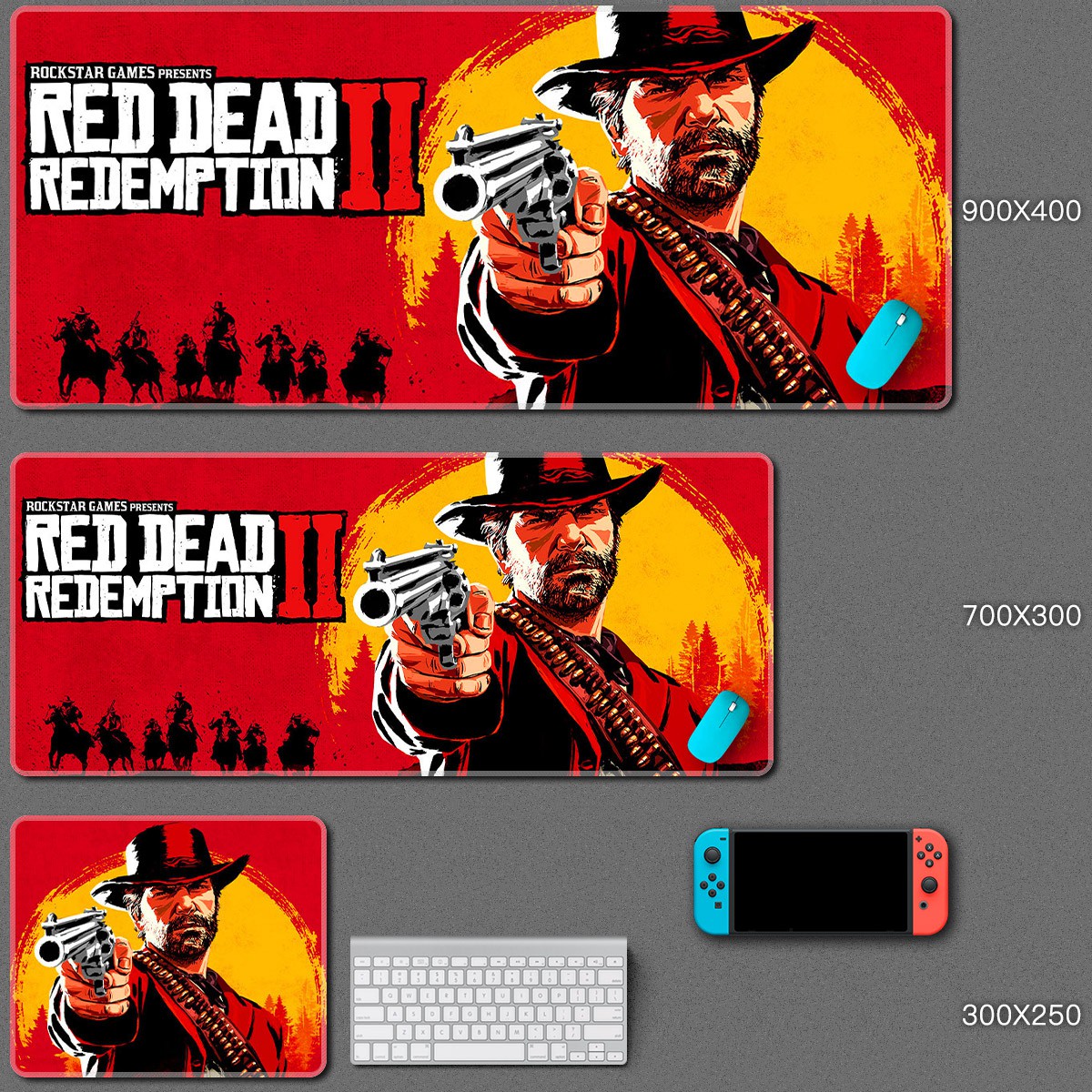♥❤❥Mouse Pad Red Dead Redemption Oversized Locking Keyboard Table Mat Van der Linde Help Family Portrait Game Peripheral