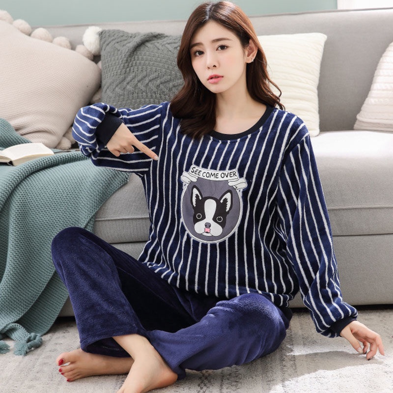 ĐN006 - Bộ ngủ lông giữ ấm tay dài quần dài hoạt hình dễ thương | BigBuy360 - bigbuy360.vn