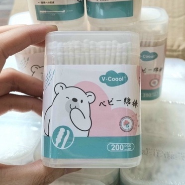 TĂM BÔNG ĐA NĂNG VCOOL LÕI GIẤY HỘP 200 CHIẾC