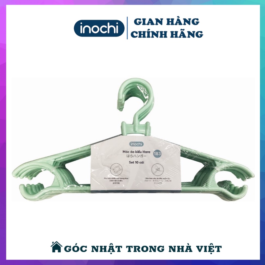 Móc quần áo kiểu Hara 183 INOCHI Nhựa PP Treo Đồ Tiện Dụng (set 10 )