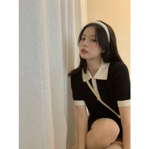 COZOK Đầm Dệt Kim Ngắn Tay Dáng Ôm Thời Trang Cá Tính