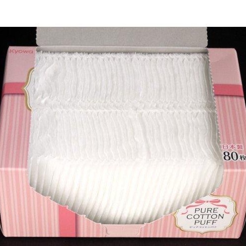 Set 80 miếng bông tẩy trang PURE COTTON, lớp bông mỏng, mềm mịn, thấm hút nhanh hàng Nhật nội địa - Konni39 Hải Châu