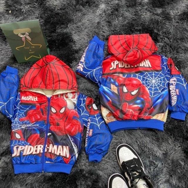 Áo khoác gió siêu nhân cho bé trai áo gió cho bé trai 8-18kg Tunkid in hình siêu nhân chất ấm áp