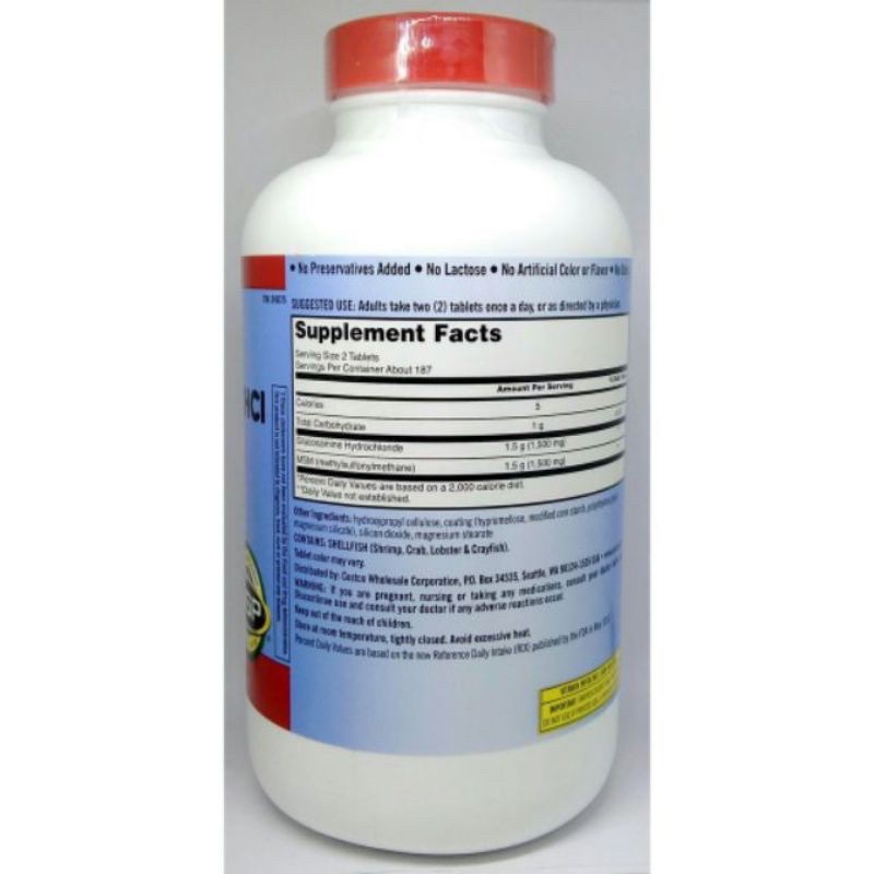 Viên uống glucosamine HCl 1500mg with MSM 1500mg 375 viên