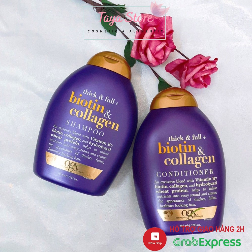 Bộ dầu gội và dầu xả Biotin 750ml & 385ml Collagen OGX Beauty ngăn ngừa rụng tóc USA