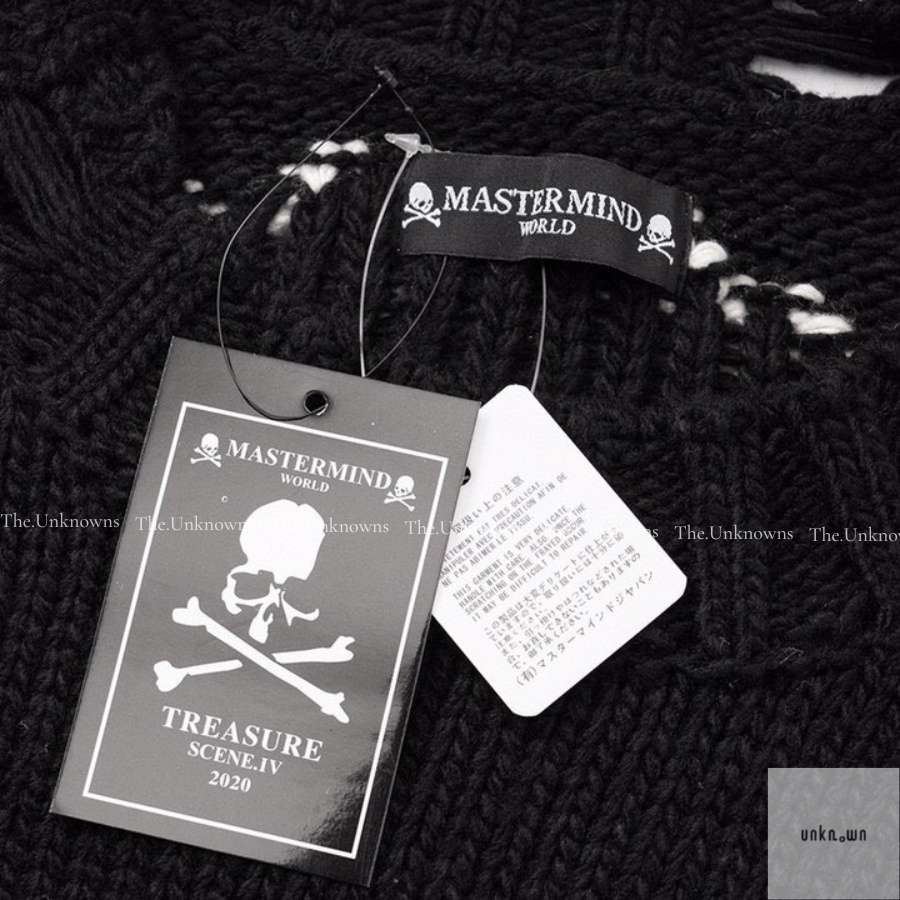 👑👑 -Áo len MASTERMIND WORLD Cashmere Knit Skull Jumper in Black, Áo len unisex Master Mind cao cấp