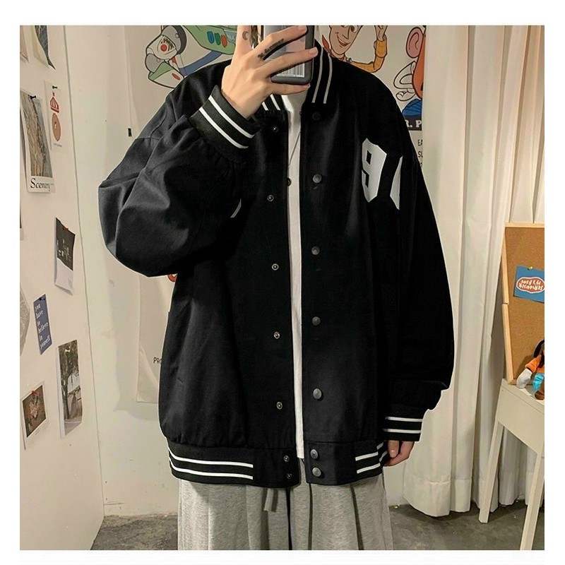 áo bomber kaki viền sọc trắng đen | BigBuy360 - bigbuy360.vn