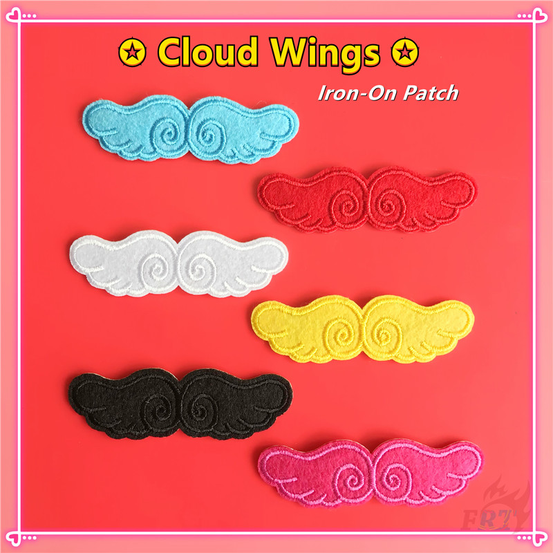 ♚ Miếng Dán Ủi Quần Áo Hình Đôi Cánh Đám Mây ♚ 1 Huy Hiệu Thời Trang Hoạt Hình
