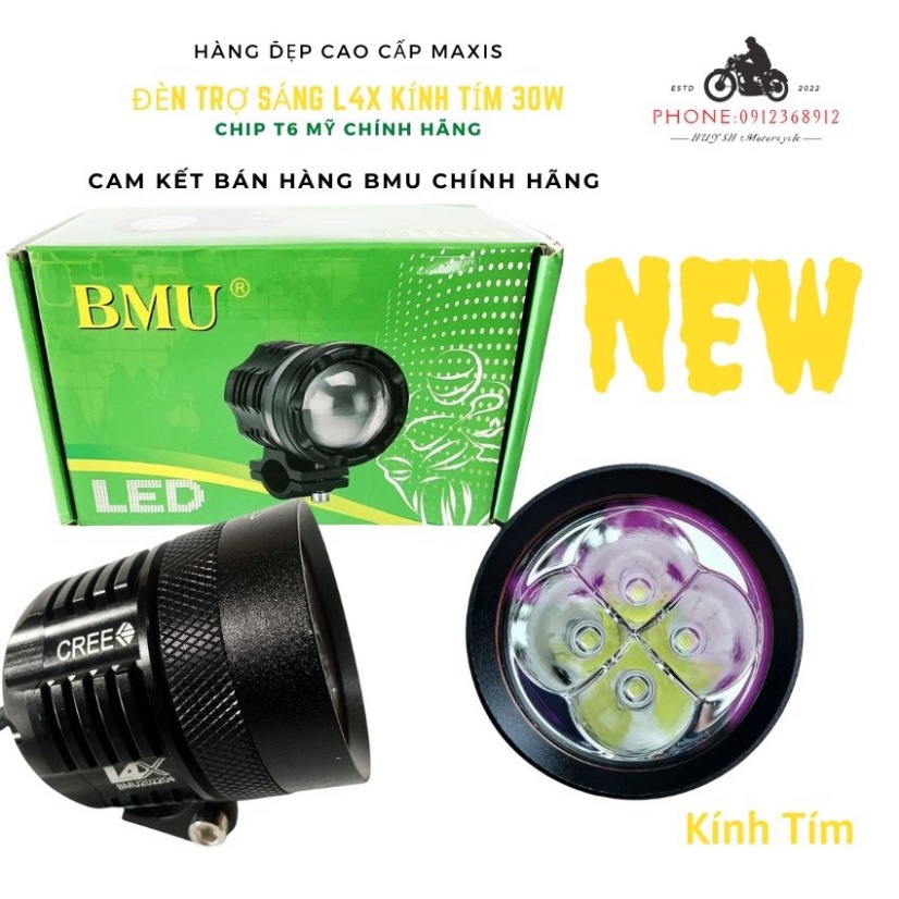 ĐÈN TRỢ SÁNG L4X CREE CHÍNH HÃNG BMU Chíp T6 Mỹ Full box