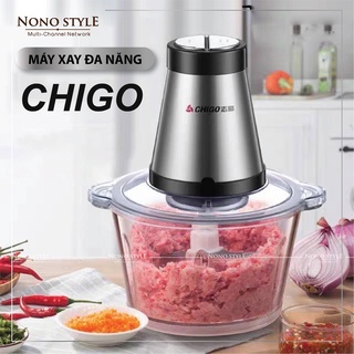 Máy xay thịt cối thủy tinh - cối xay thực phẩm 4 lưỡi đa năng
