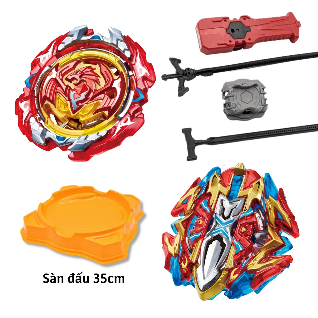 Bộ 2 Con quay BeyBlade + 2 Tay phóng + Sàn đấu - Con quay vòng xoay thần tốc