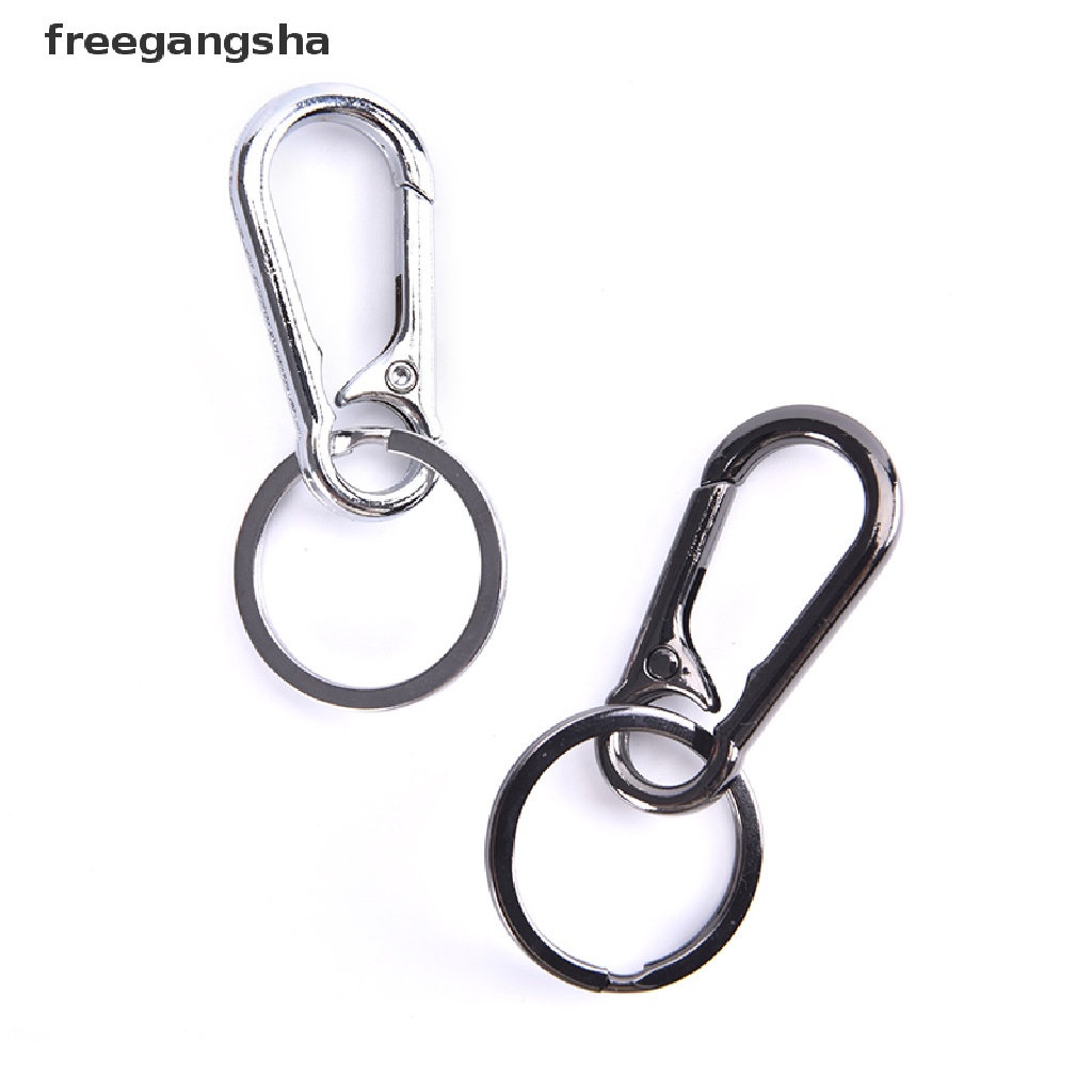 [FREG] 2pcs Stainless Steel Keychain Buckle Anti-lost Waist Belt Clip Keyring Buckles FDH