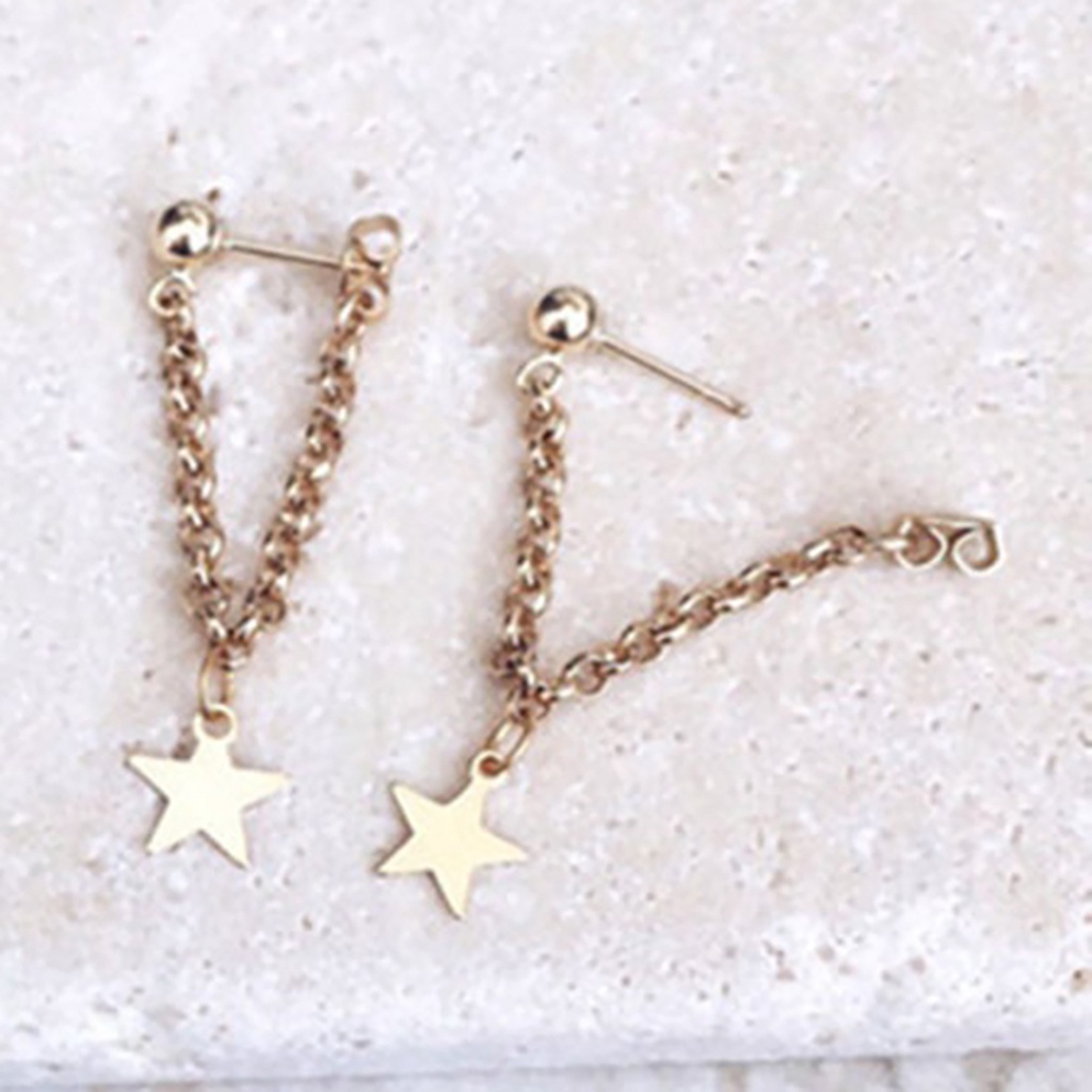 Đôi bông tai họa tiết ngôi sao xinh xắn cho nữ