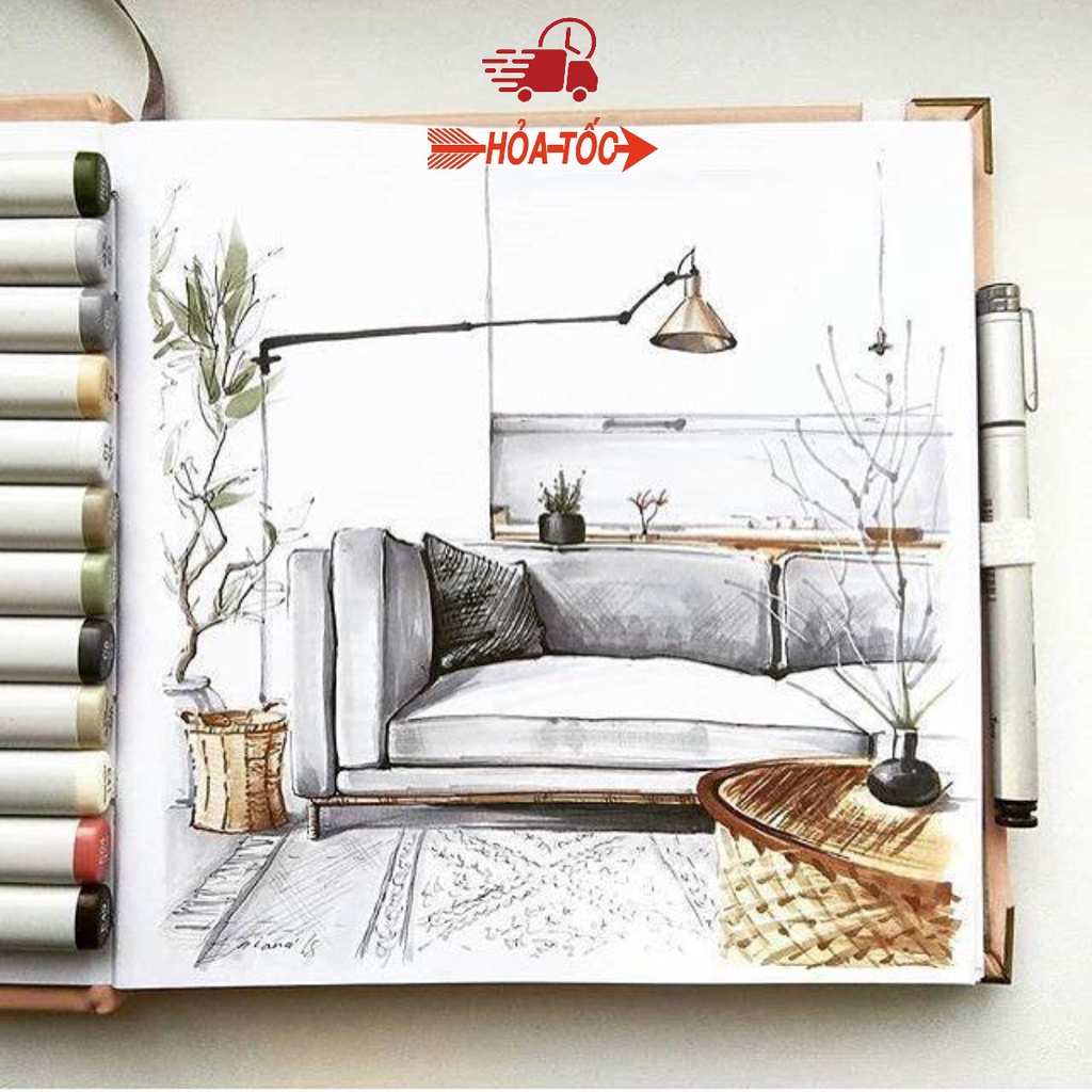 Giấy ROKI vẽ truyền thần, marker, chì màu định lượng 250gsm [ Sugi art shop]
