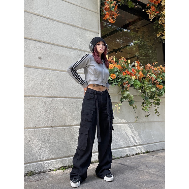 Cocory vn Quần Jeans Lưng Cao Ống Rộng Thời Trang Mùa Hè Cho Nữ