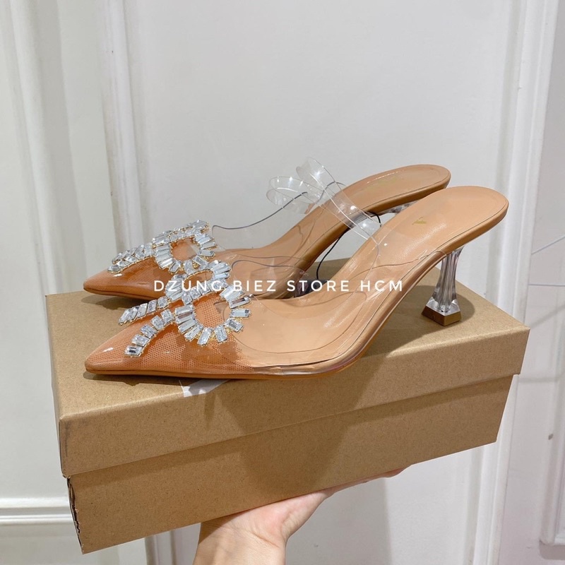 Guốc zara trong nơ đá gót 7p fullbox