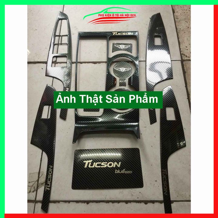 Ốp nội thất cho xe ô tô Tucson 2016 2017 2018 2019 2020 vân cacbon bảo vệ chống trầy xước và làm đẹp xe