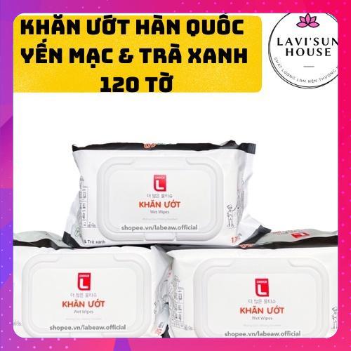 Combo 3 gói Khăn giấy ướt 120 tờ Choice lotte siêu to hương yến mạch và trà xanh,khăn ướt moony khăn ướt cho gia đình