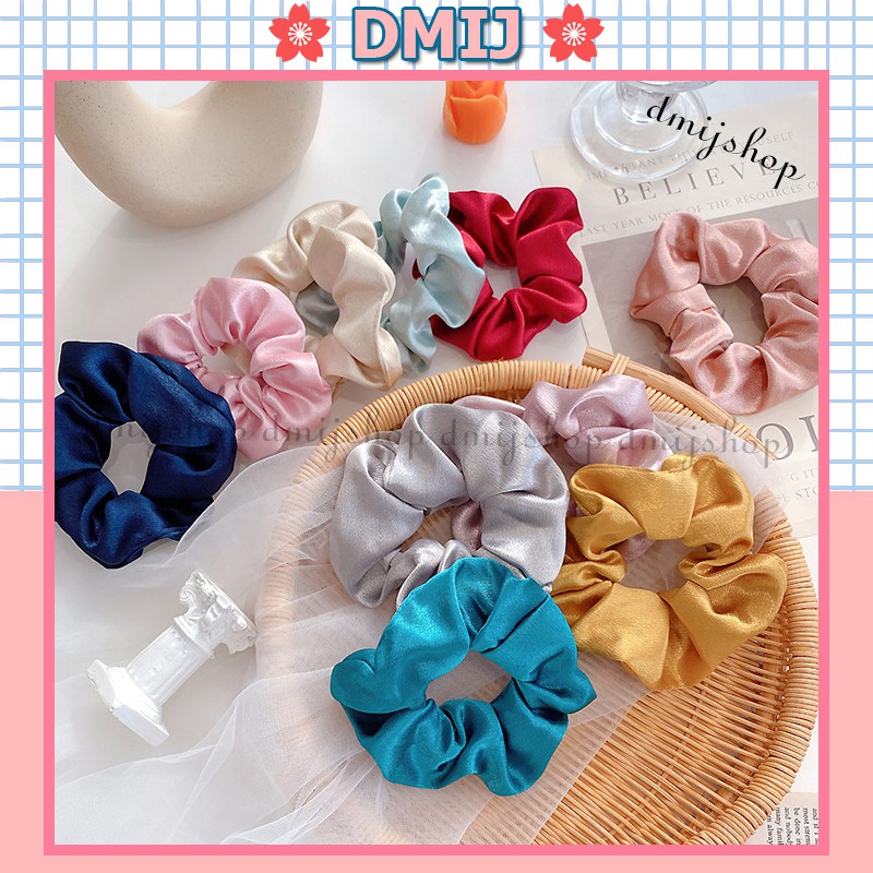 [Cột Tóc Vải Scrunchies] Dây Buộc Tóc Scrunchies Nhiều Màu Hàn Quốc