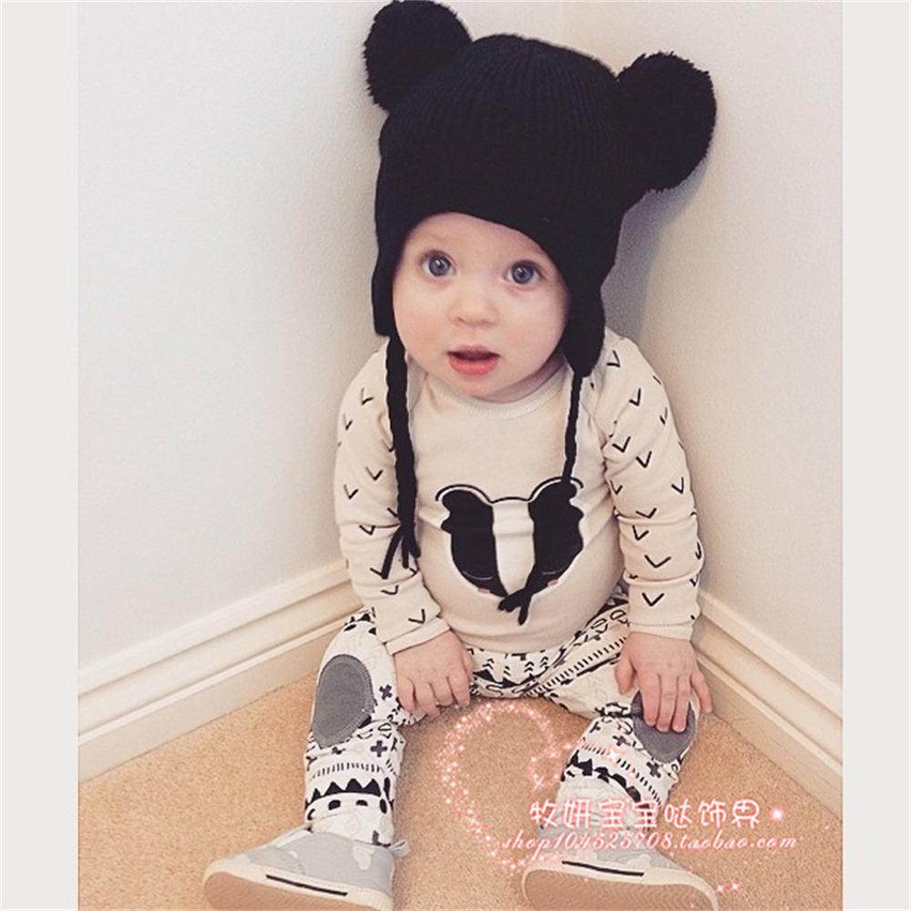 Mũ Len Đan Móc Dễ Thương Thời Trang Mùa Đông Cho Bé