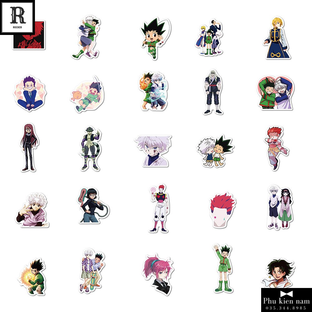 Sticker PVC Hunter X Hunter 50 Hình ST112 - Stickers Chống nước Dán Mũ bảo hiểm Vali Laptop Điện thoại Dán xe