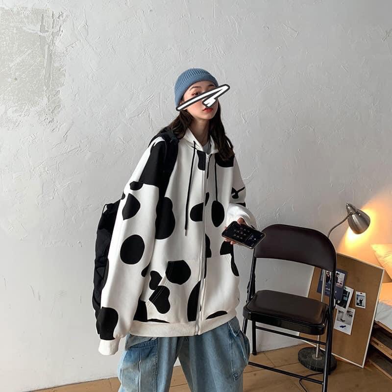 Áo Khoác Bò Sữa  [VIDEO + ẢNH THẬT]. Chất nỉ ngoại dày đẹp mịn ko xù,. Form Unisex Nam Nữ mang ok